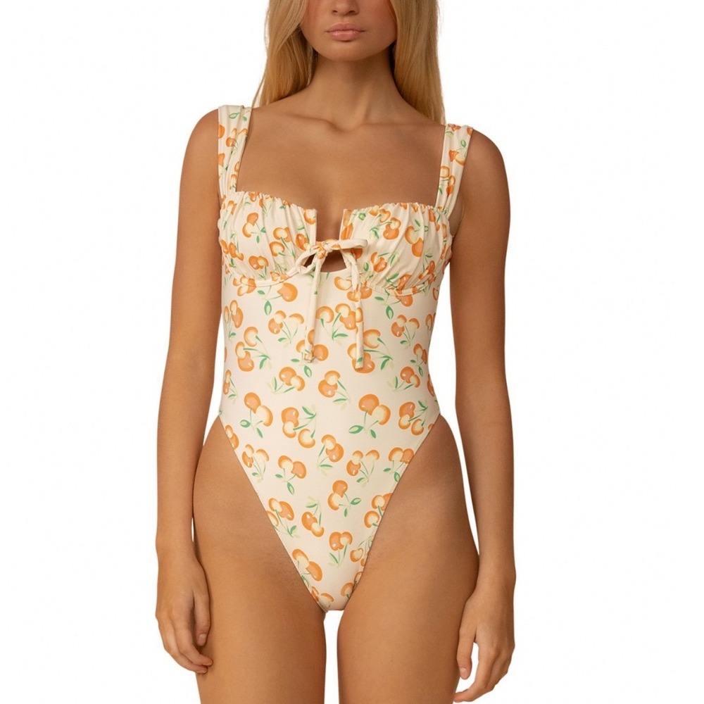 Montce x Elsa Hosk Cherry Sherbet Petal One Piece Swimsuit Size M Underwire NEW